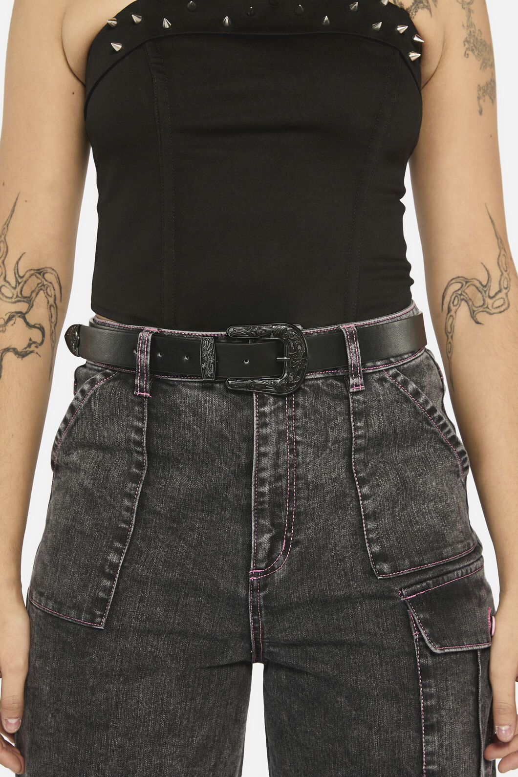 Simple Black Western Belt