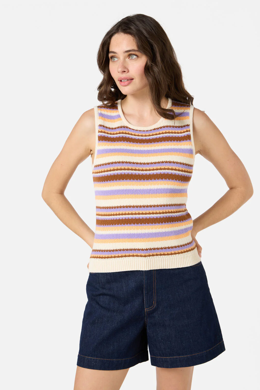 Sunset Stripe Knit Tank
