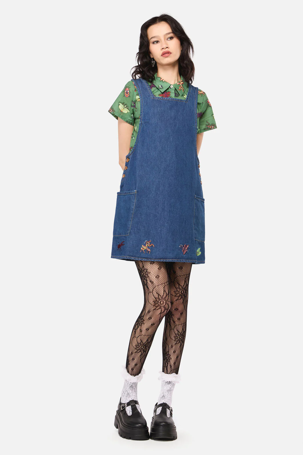 Bugs Galore Embroidered Pinafore