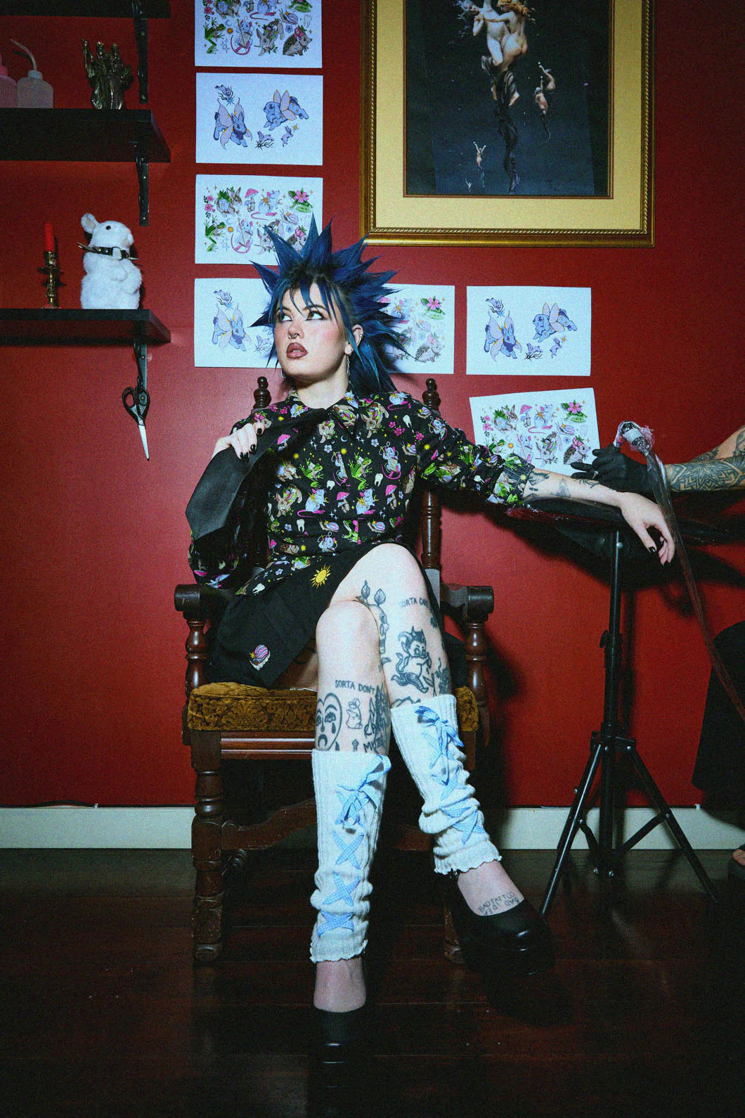 White Lace Up Leg Warmers