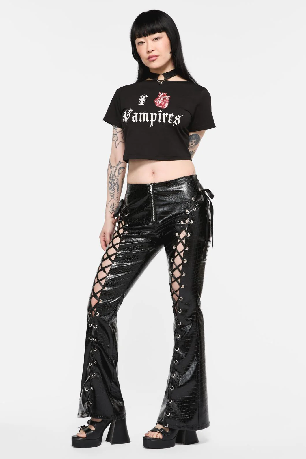 Scales Lace Up PU Pant