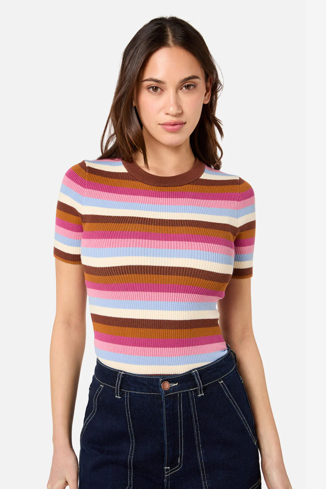 Skye Stripe Rib Knit Top
