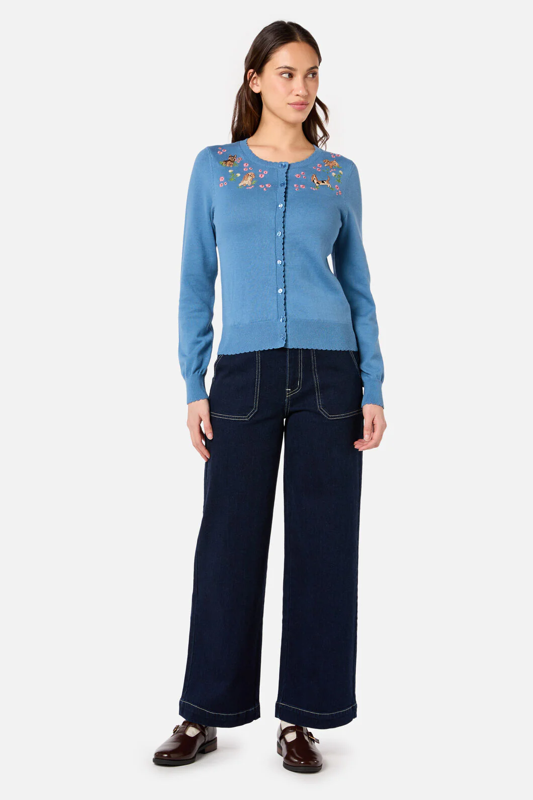 Cute Dogs Embroidered Cardigan