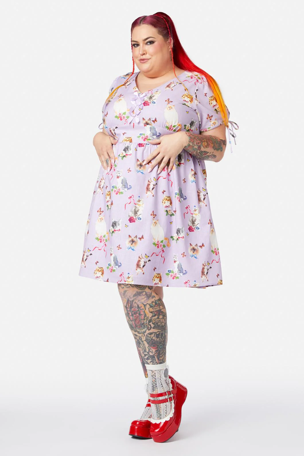 Curve Kitsch Kitty Print Dress