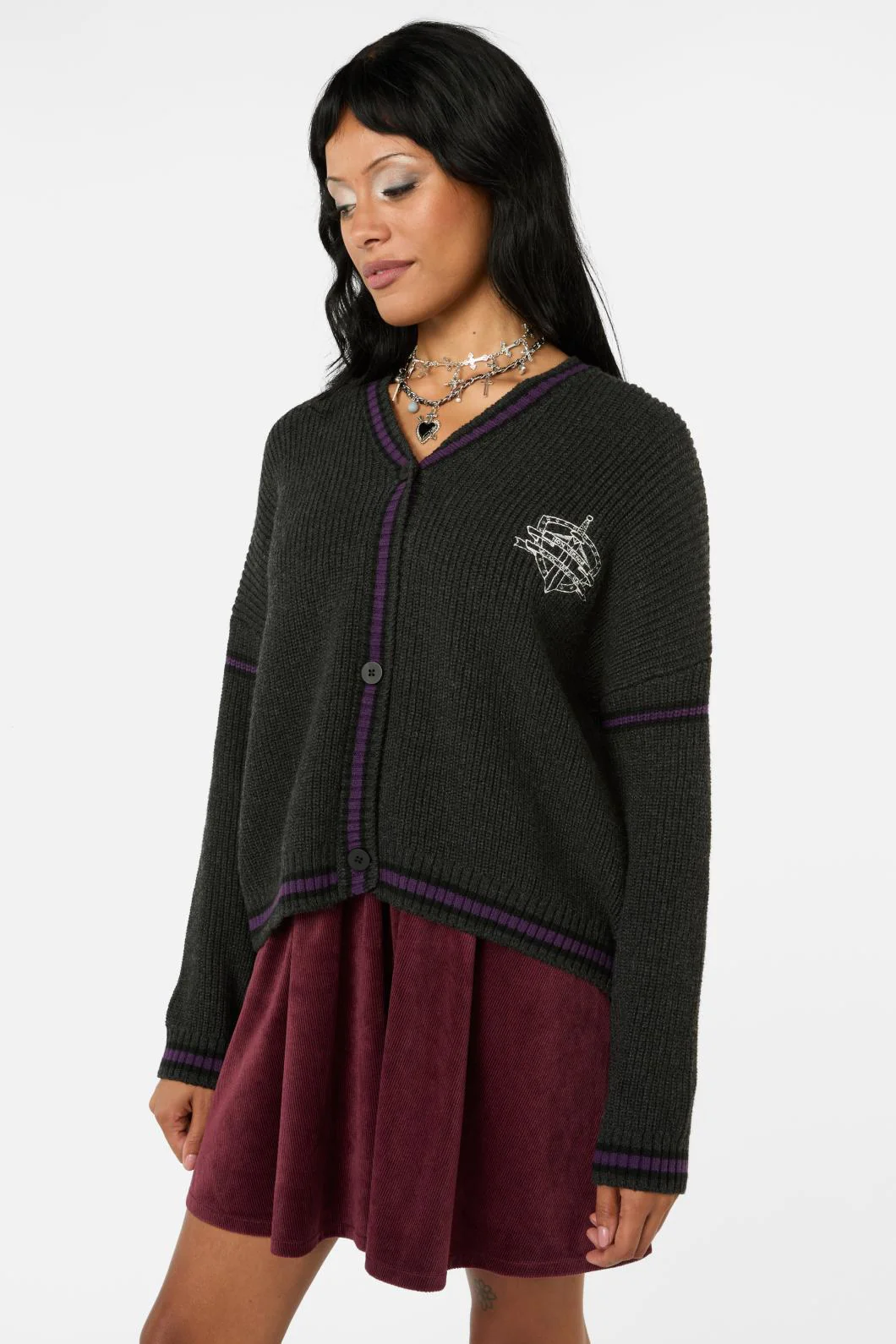 Not Afraid Sword Crest Cardi