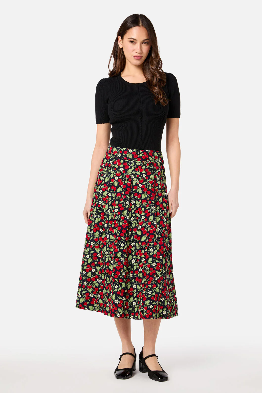 Raspberry Midi Skirt