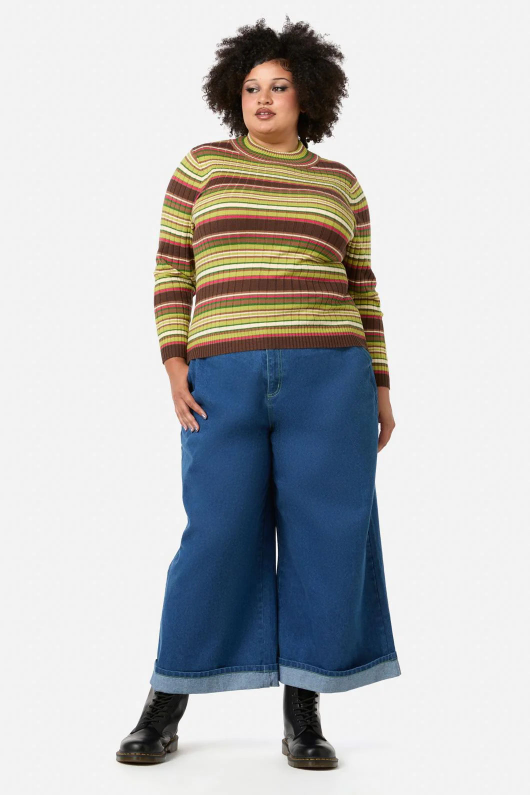 Curve Homily Stripe Knit Top