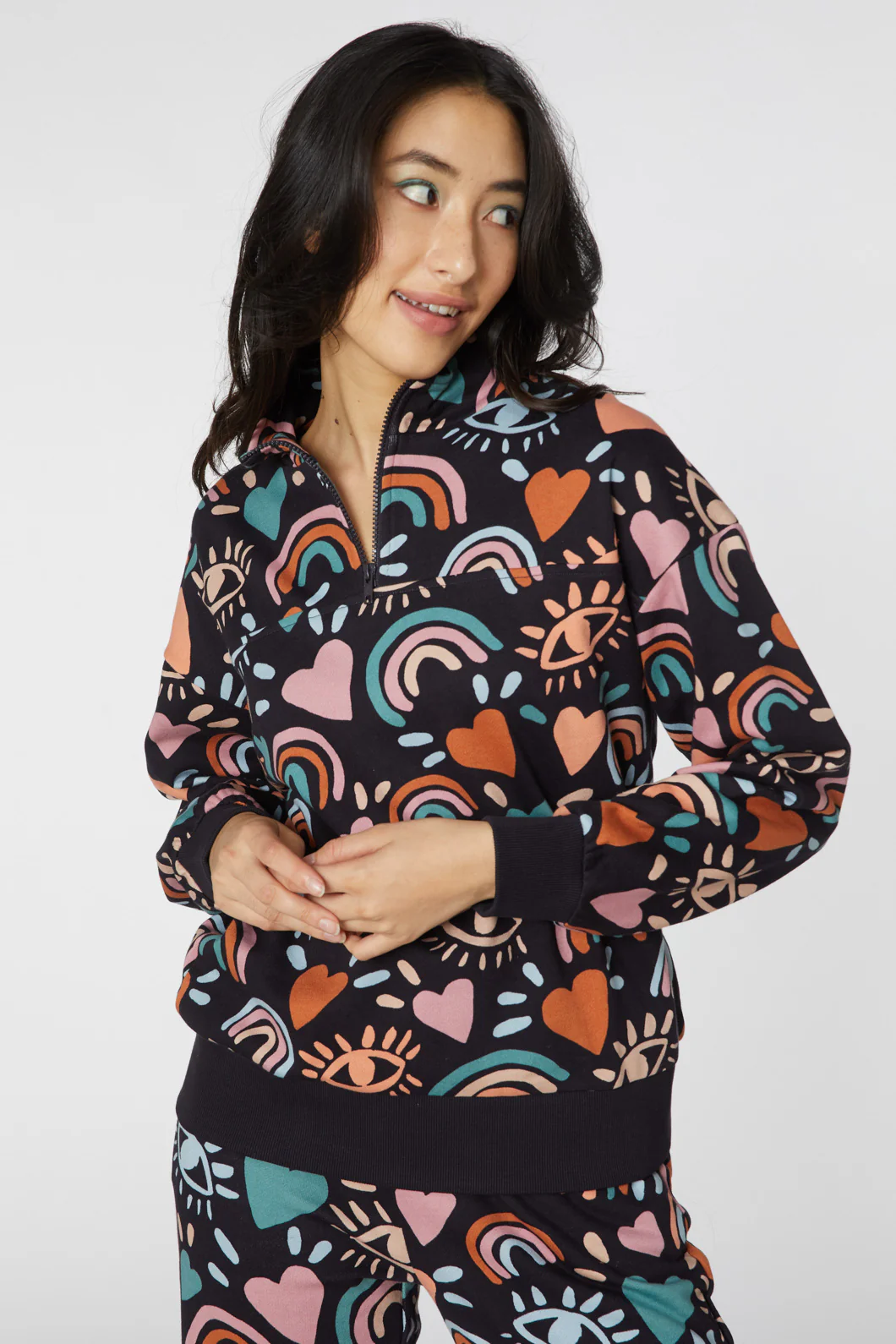 I Love Rainbows Zip Sweater