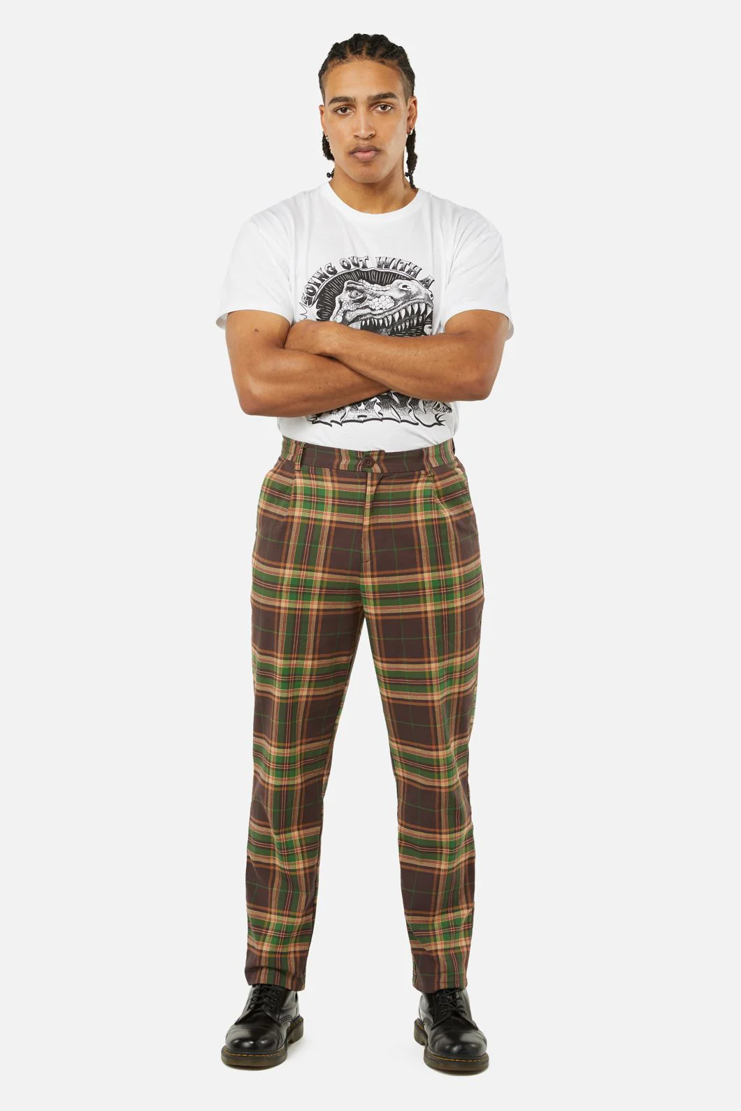 Triassic Tartan Straight Leg Pants
