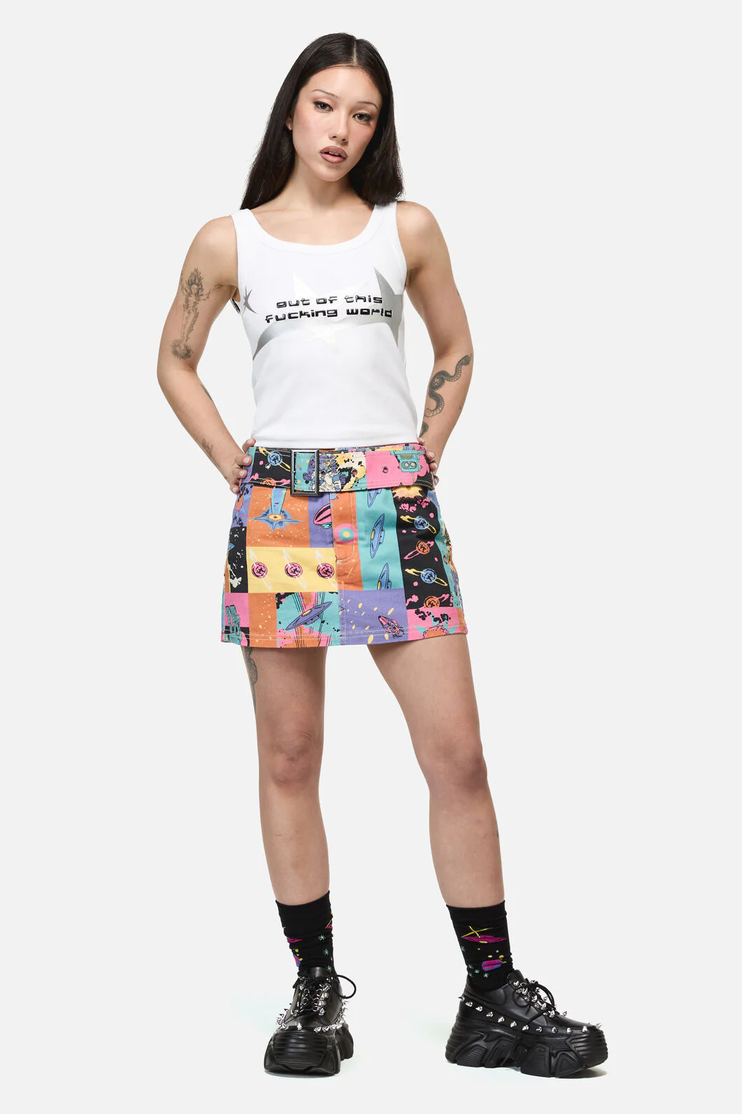 Galactic Print Micro Skort