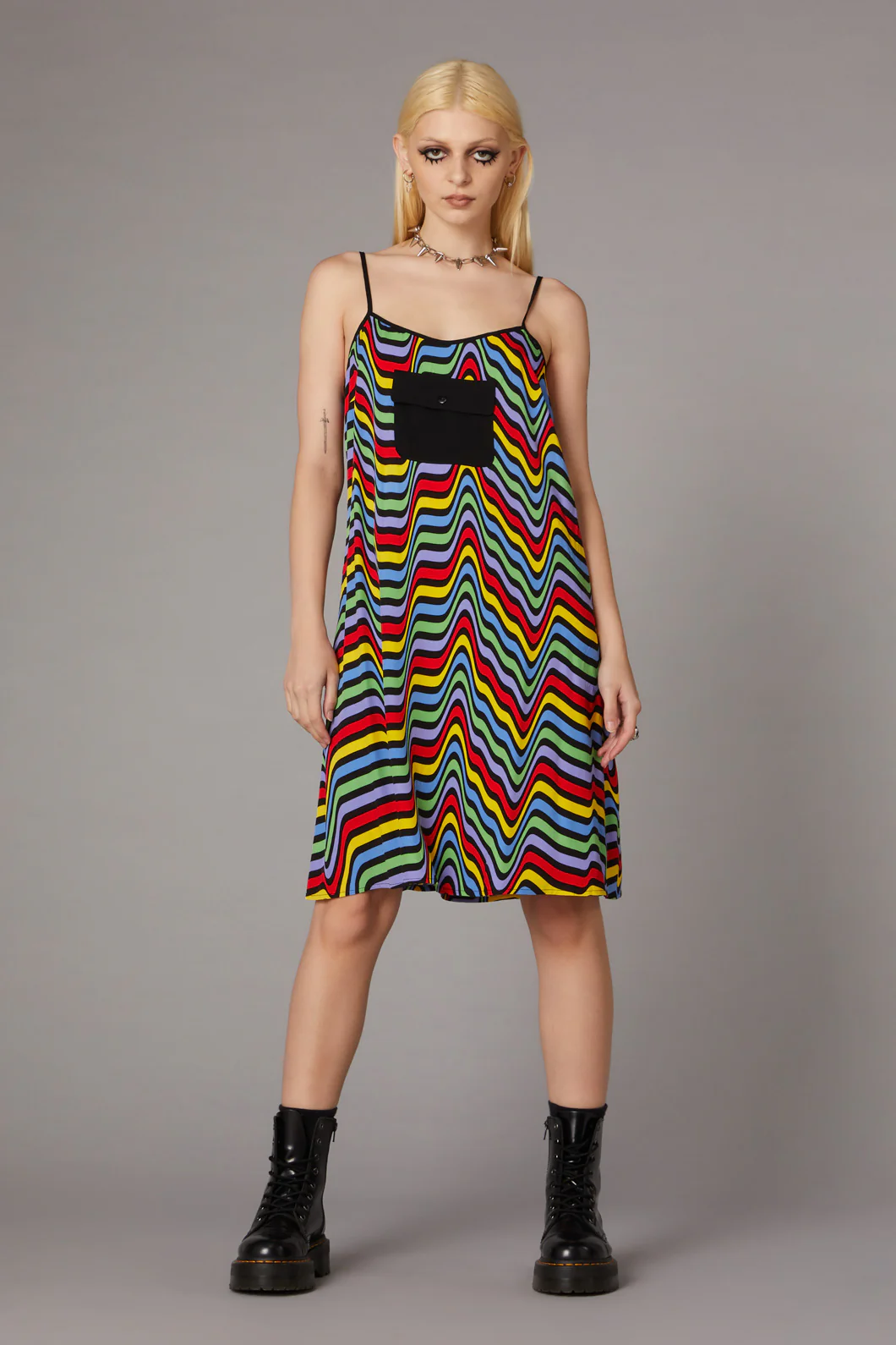 Warped Print Dress