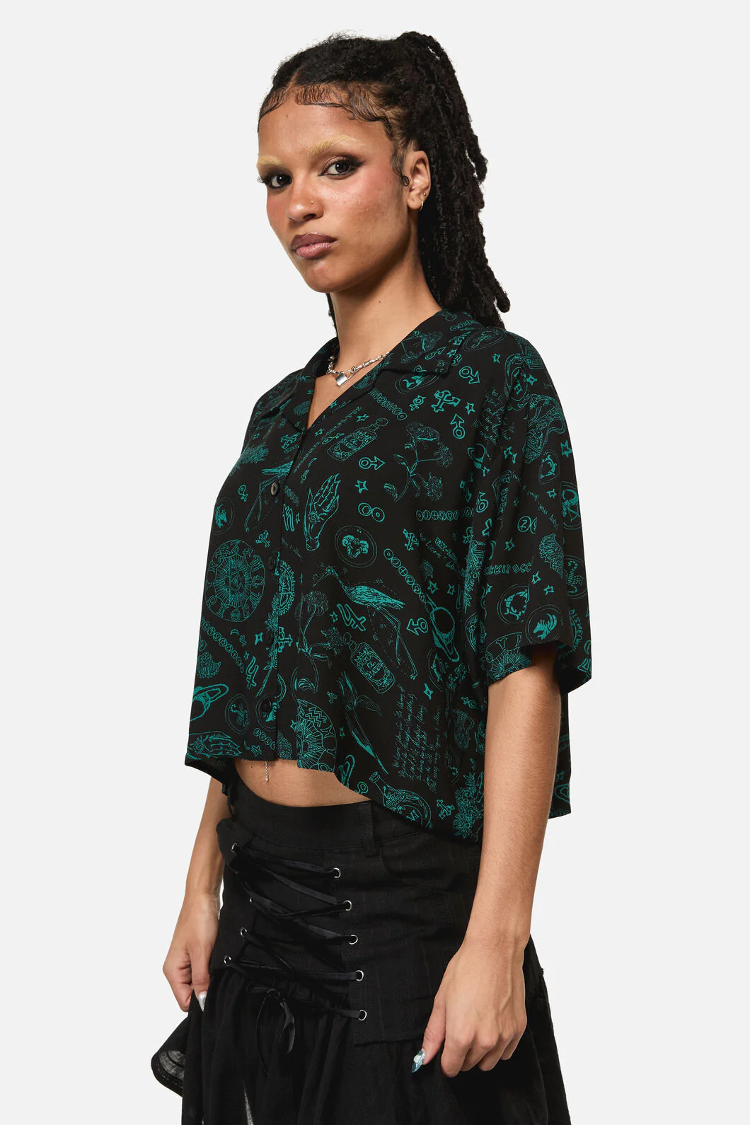 Spellbook Goth Print Blouse
