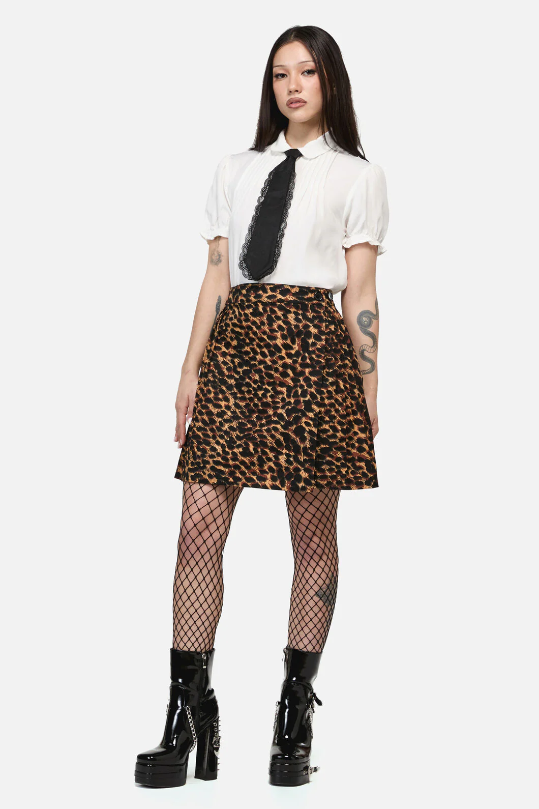 Leopard Print Grunge Skirt