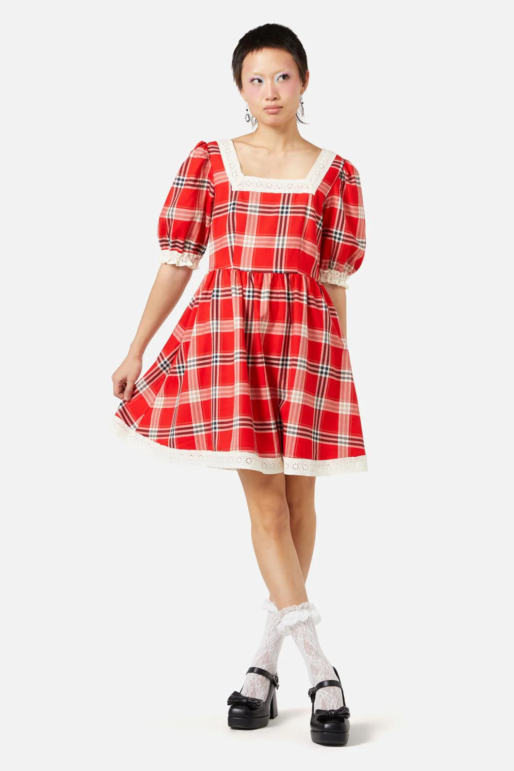 Queen Of Cats Tartan Dress