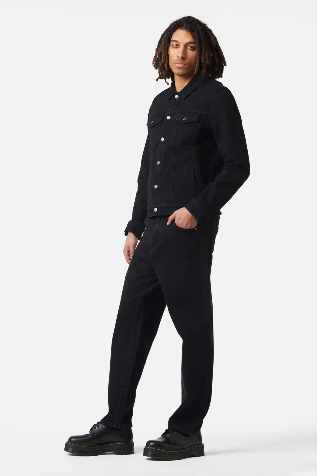 On Guard Back Print Denim Jacket