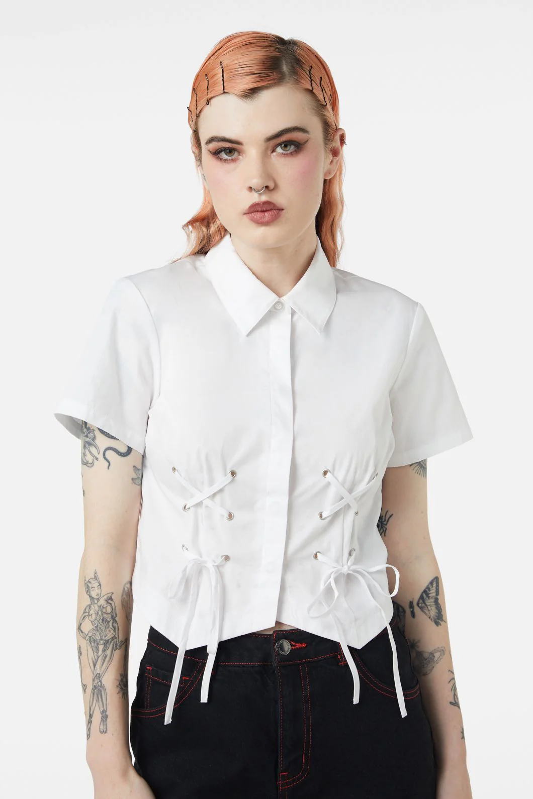Eliza Lace Up Blouse