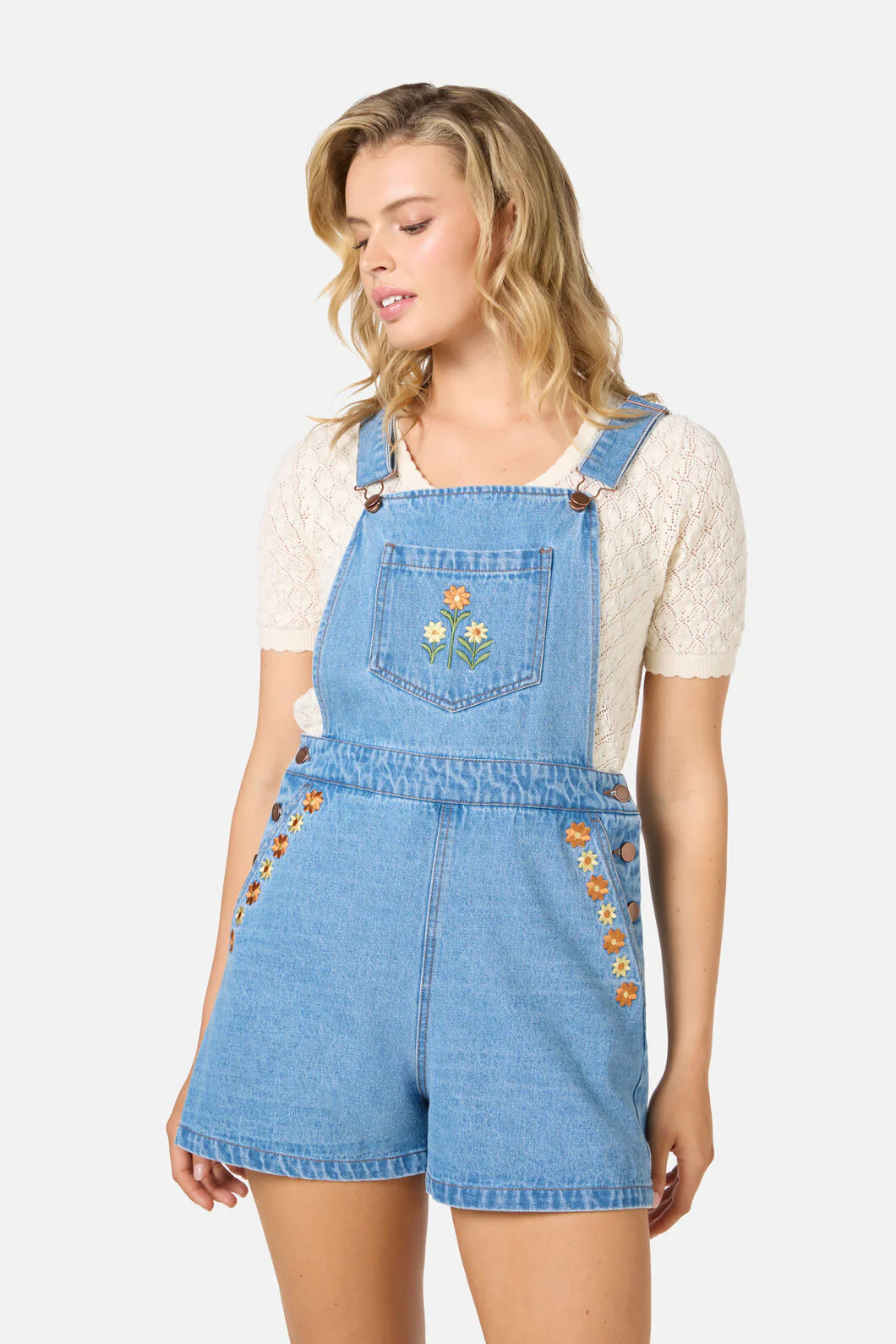 Cleo Embroidered Short Overall
