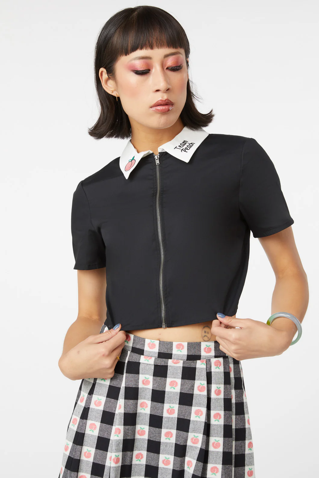 Embroidery Peach Blouse