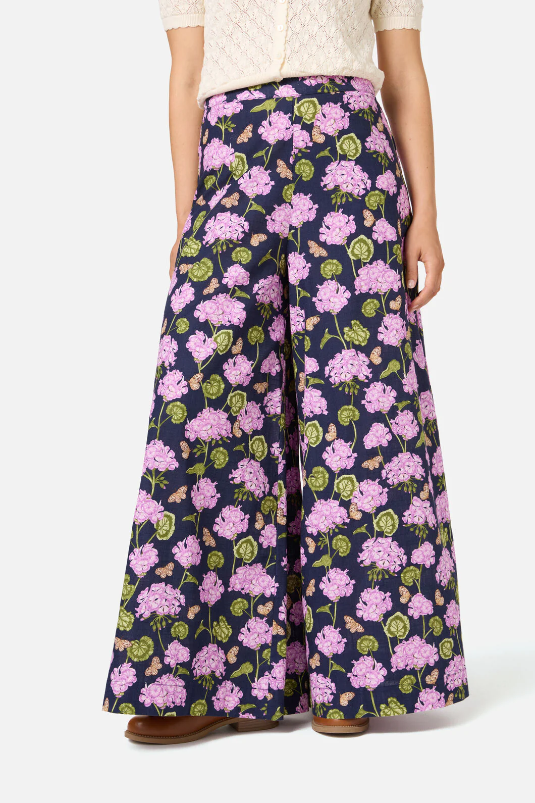 Geranium Flower Wide Leg Pant