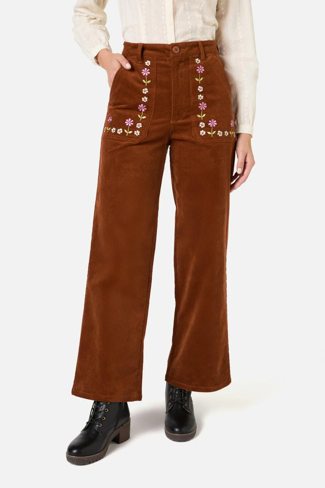 Meadow Embroidered Cord Jean