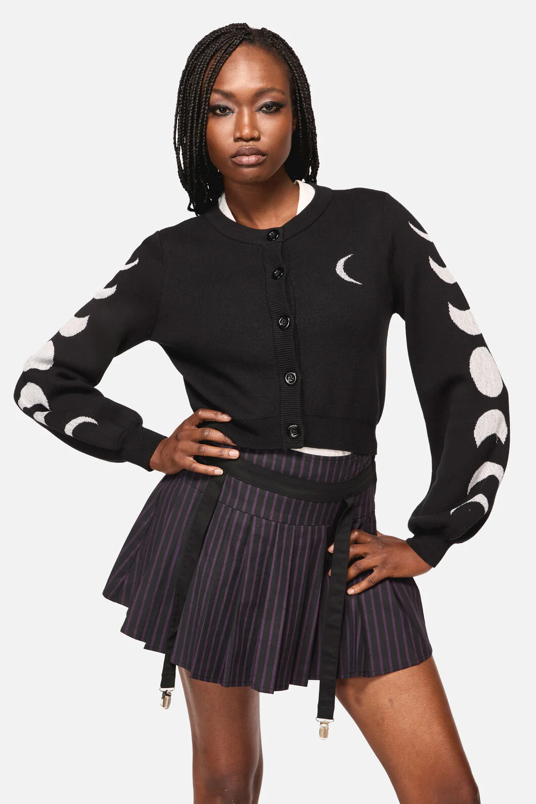 Moon Phase Goth Cardigan