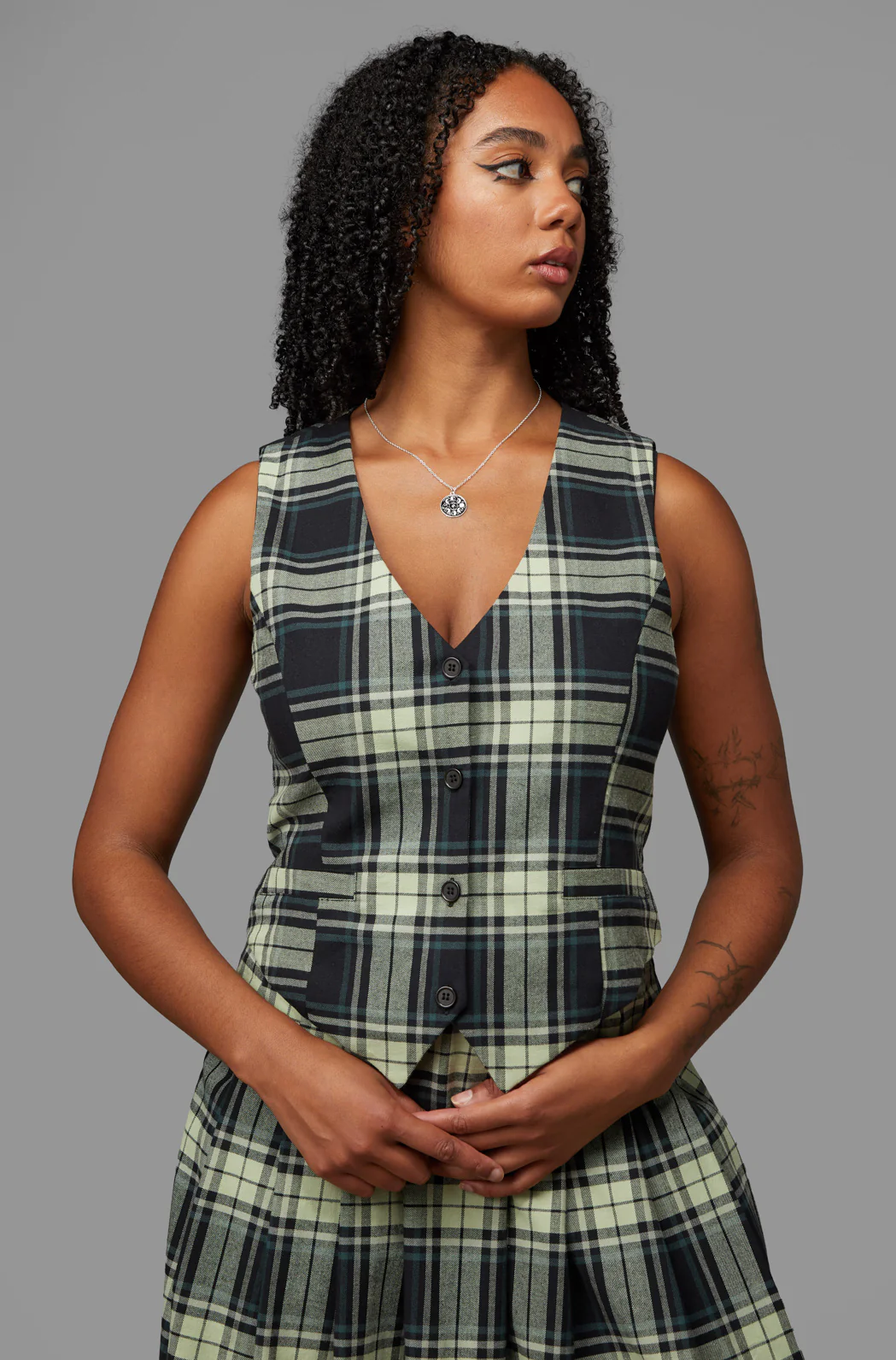 Haunted Bloom Tartan Vest