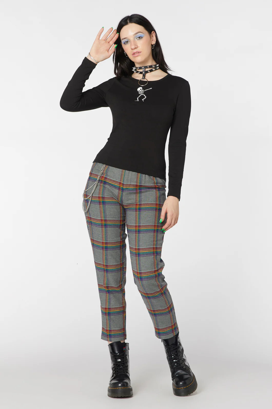 Embroidered Skeleton Top