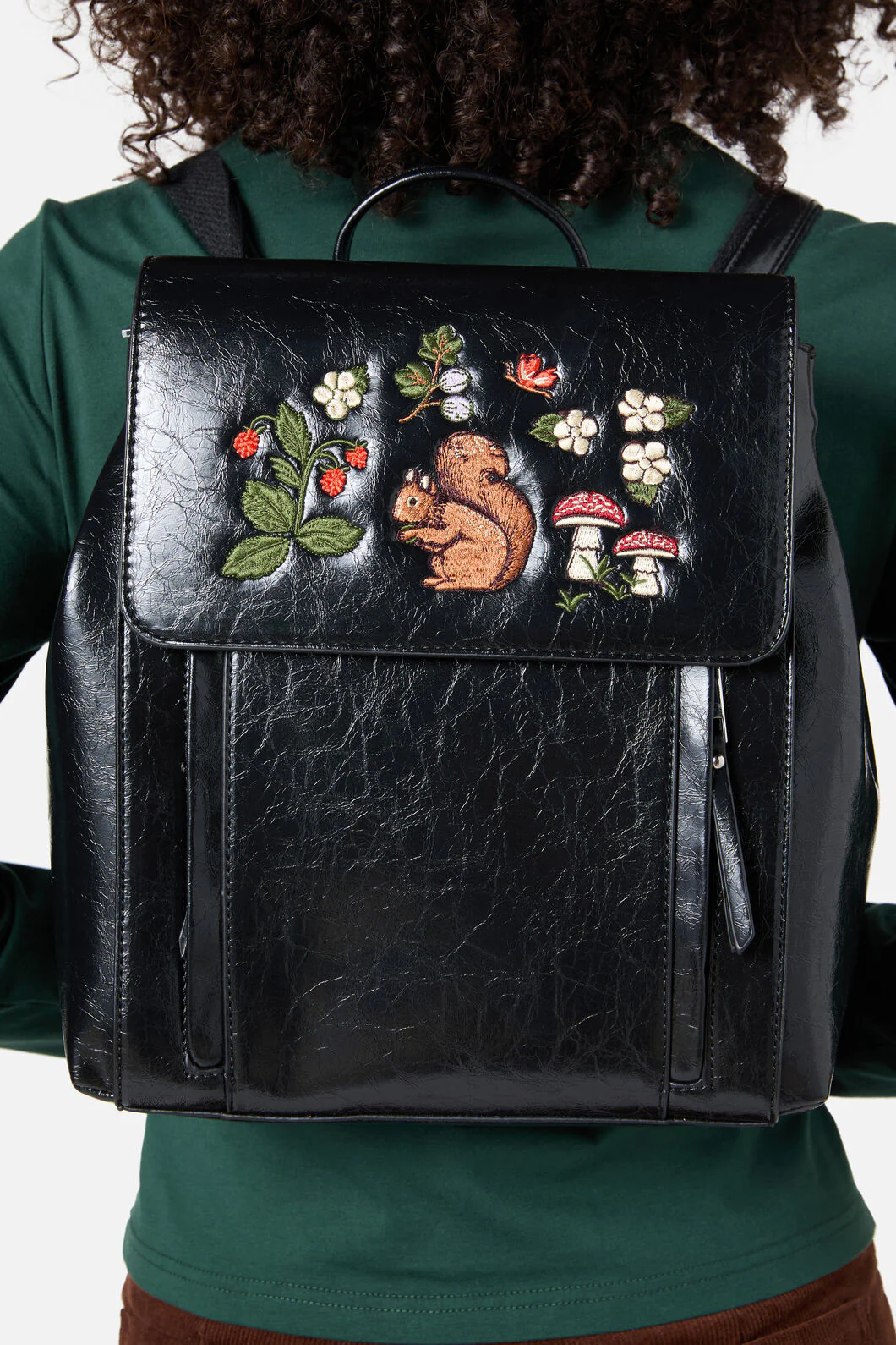 Squirrel Embroidered Backpack