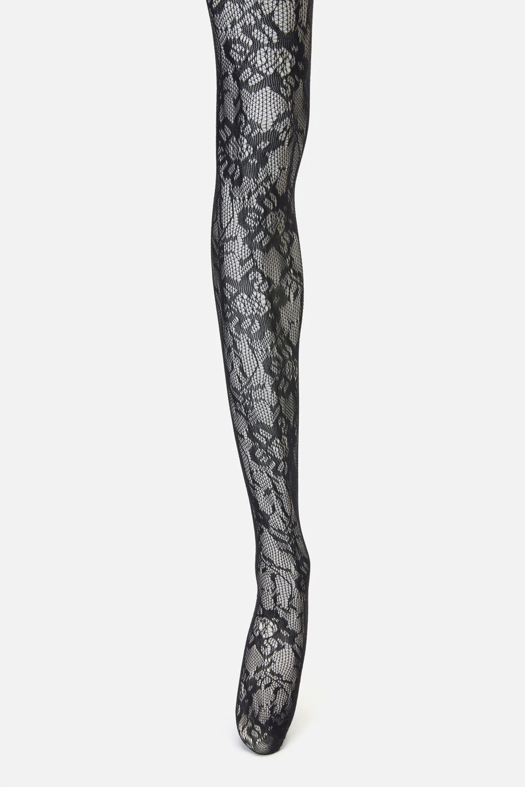 Black Floral Mesh Tights
