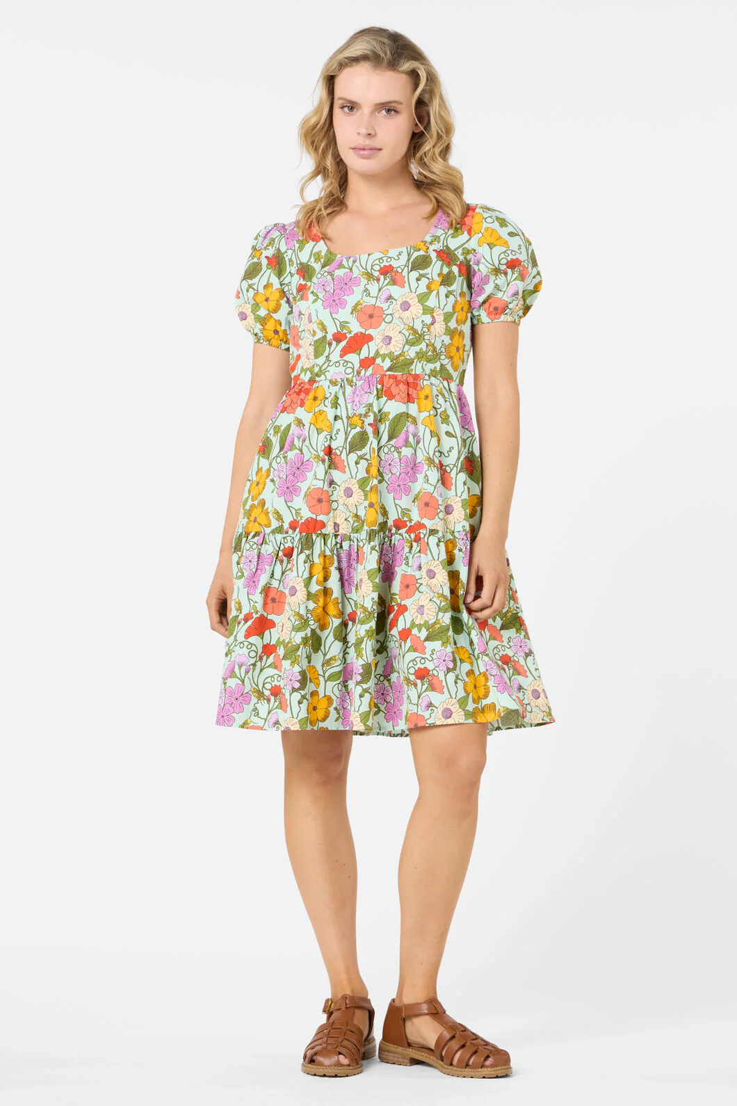 Grasshopper Floral Mini Dress