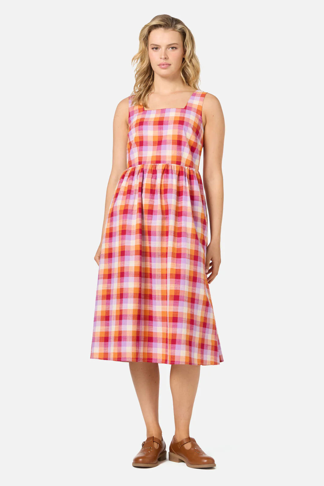 Cassie Check Midi Dress
