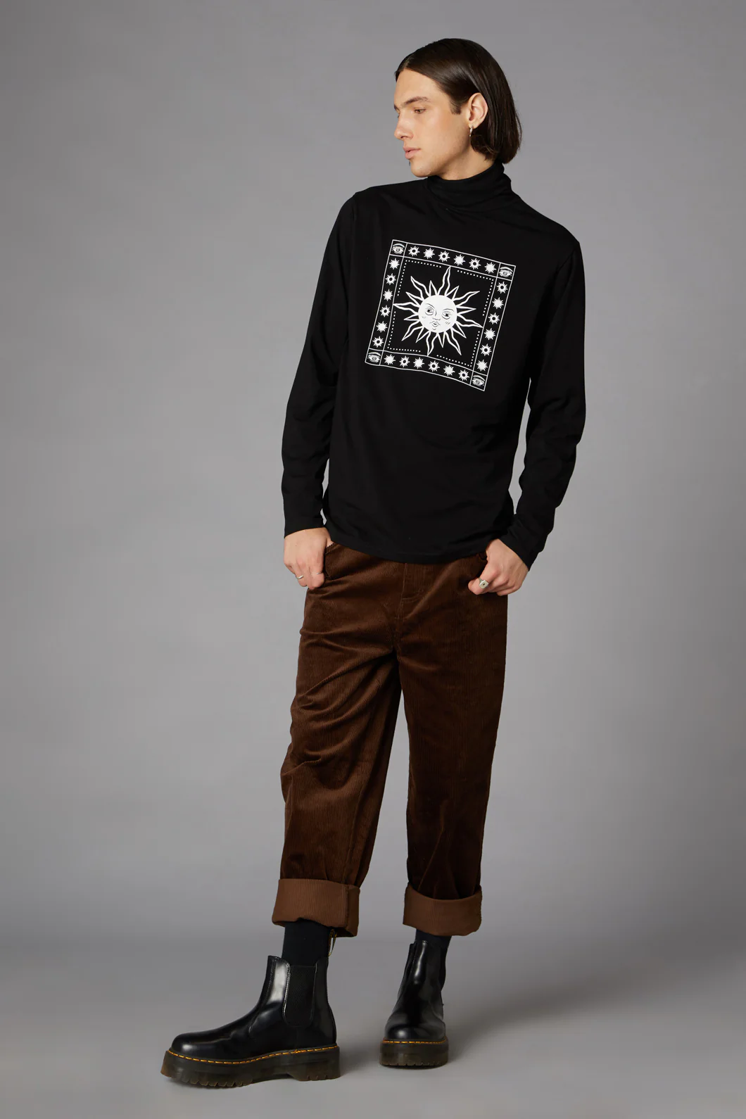 90S Sun Print LS Top