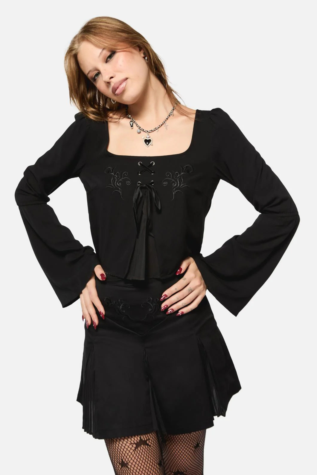 Filigree Pleat Goth Top