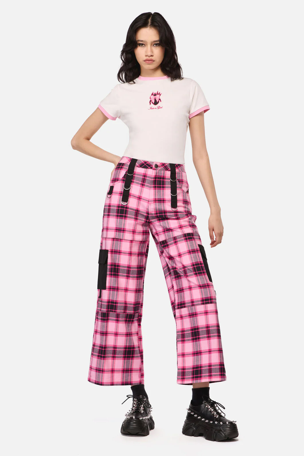 Rococo Life Tartan Cargo Pants