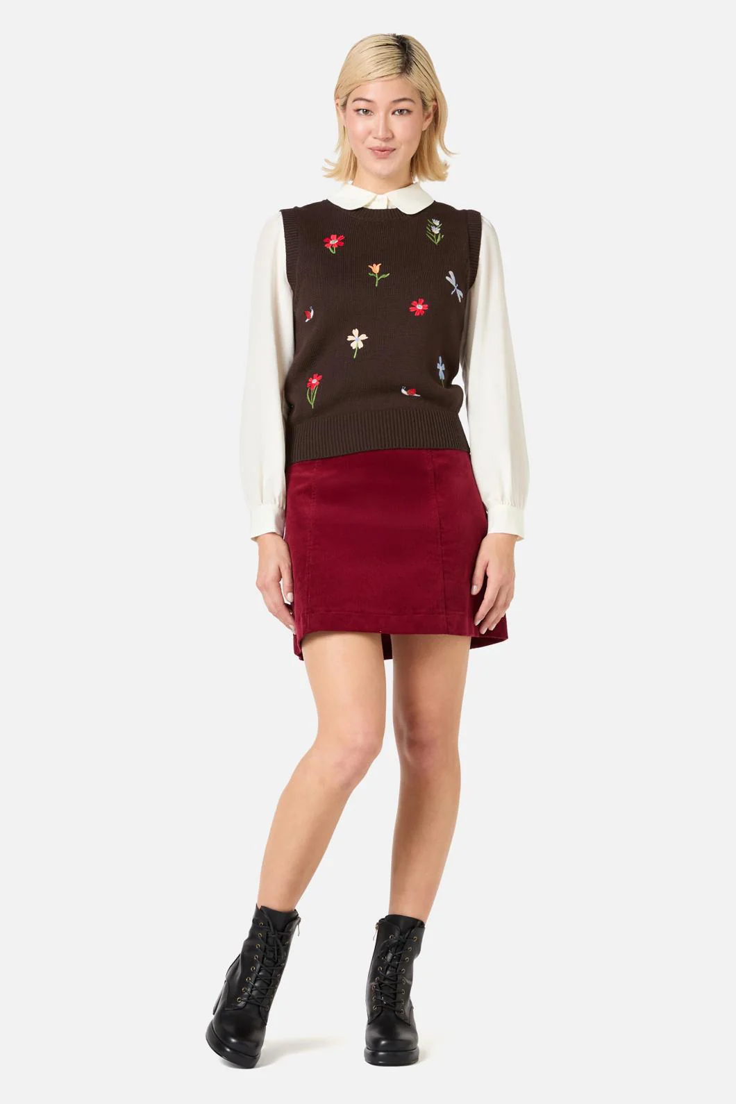 Garden Embroidered Knit Vest