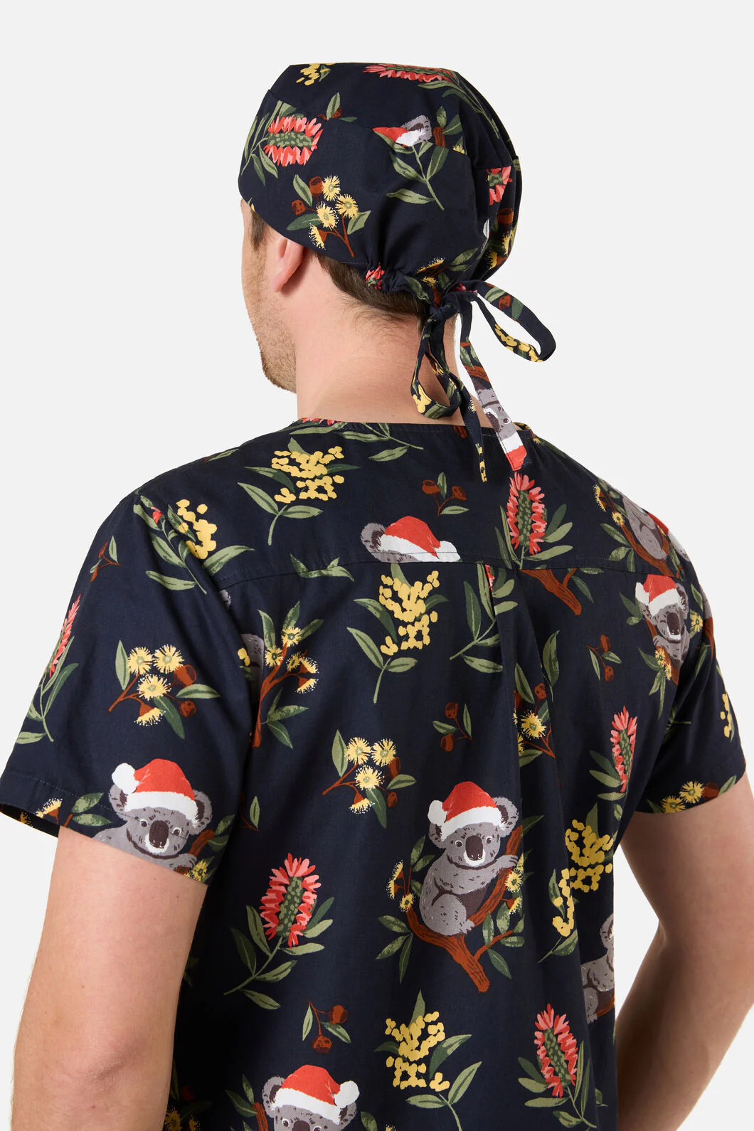 Christmas Koala Navy Scrub Hat