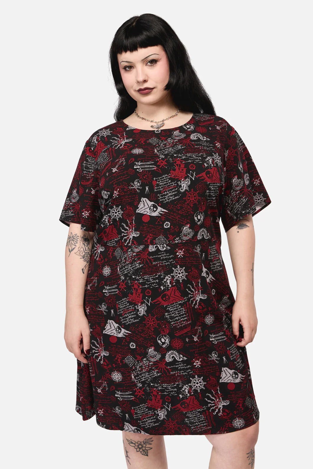 Curve Pirate Punk Print Dress