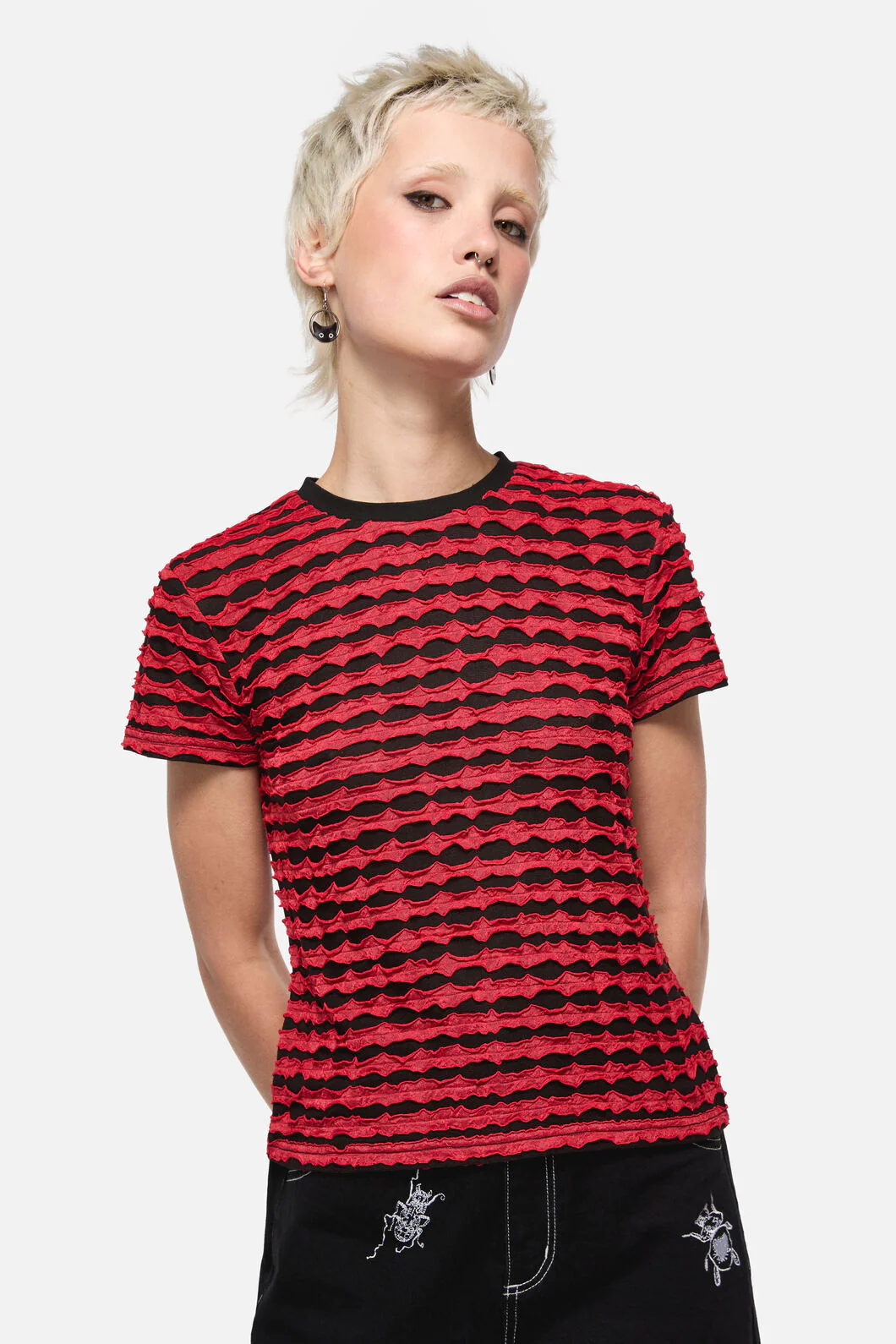 Dangerous Distressed Mesh Top