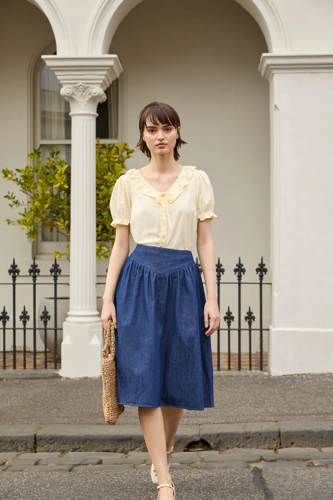 Nellie Yoke Denim Skirt