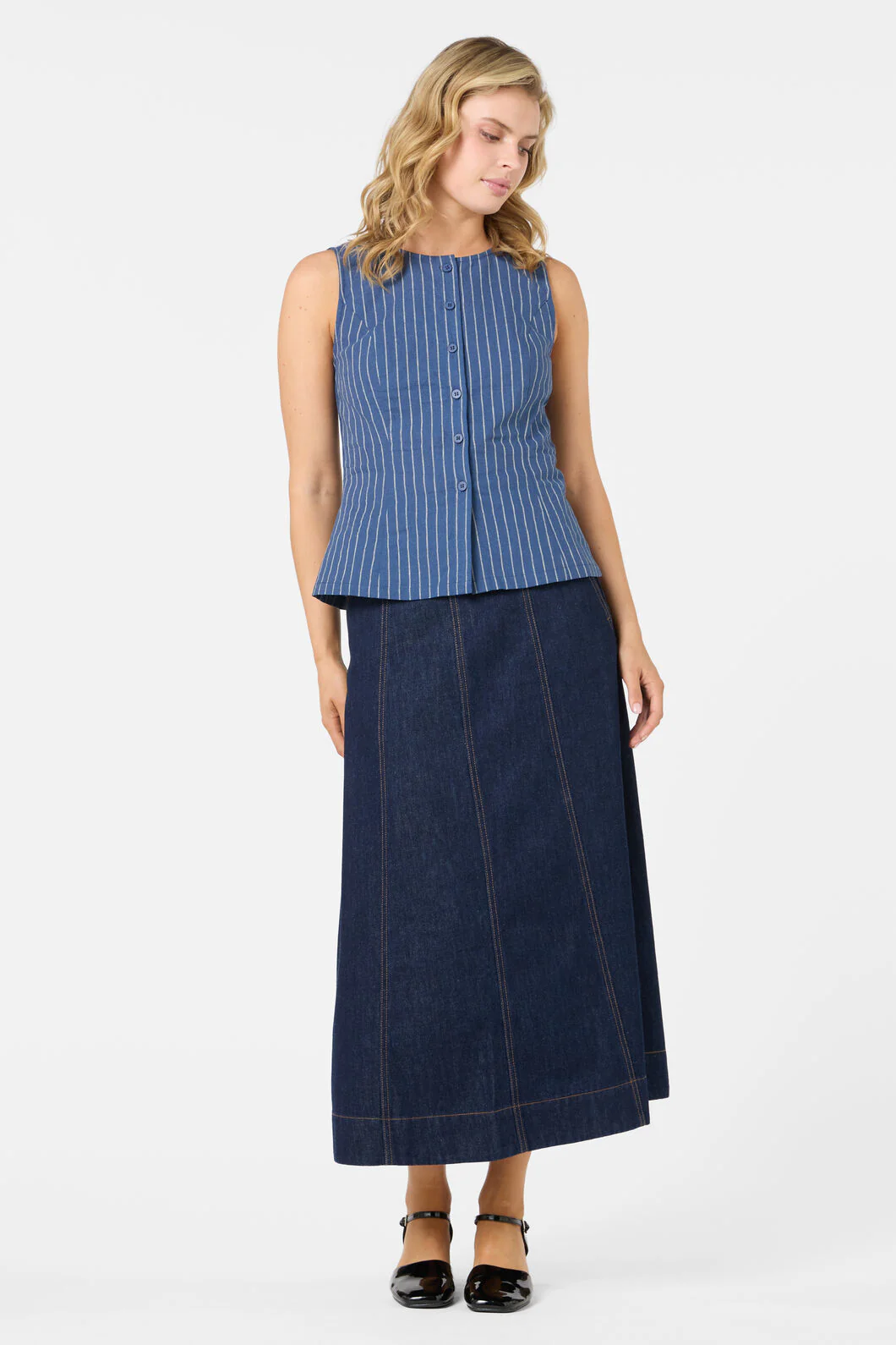 Frankie Pinstripe Vest Top