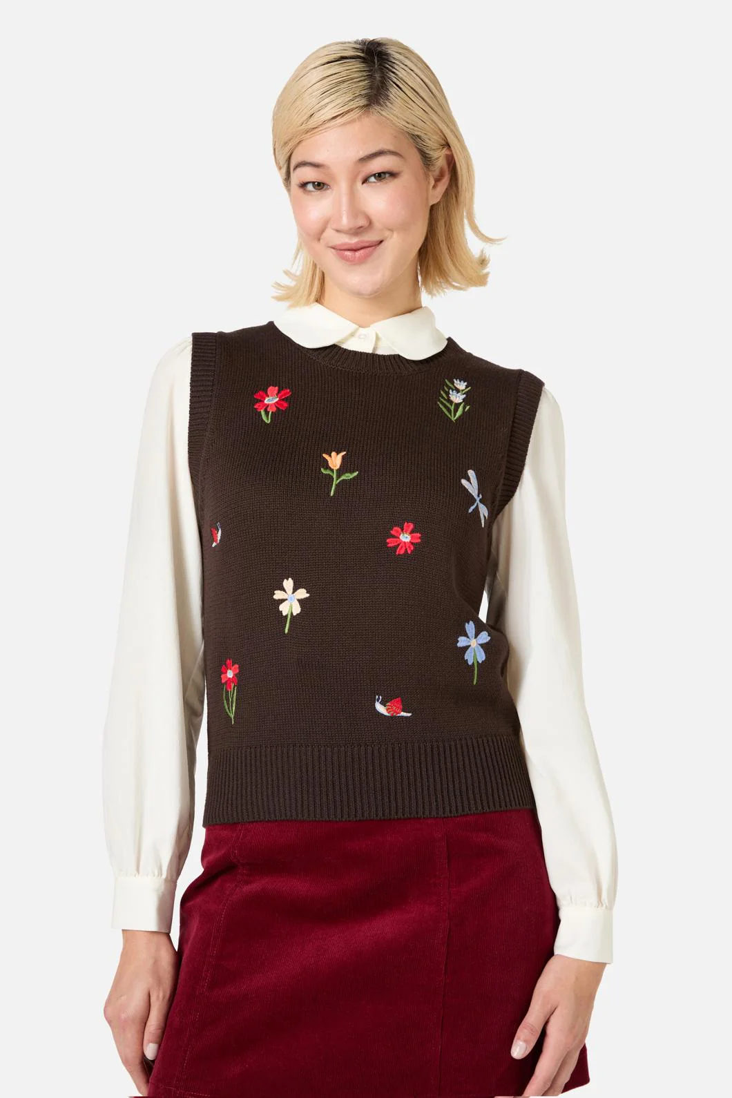 Garden Embroidered Knit Vest