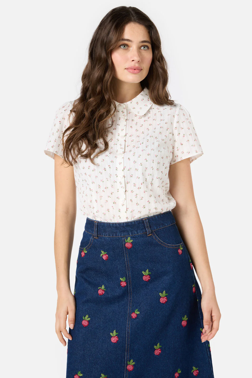 Spring Ditsy Cotton Blouse