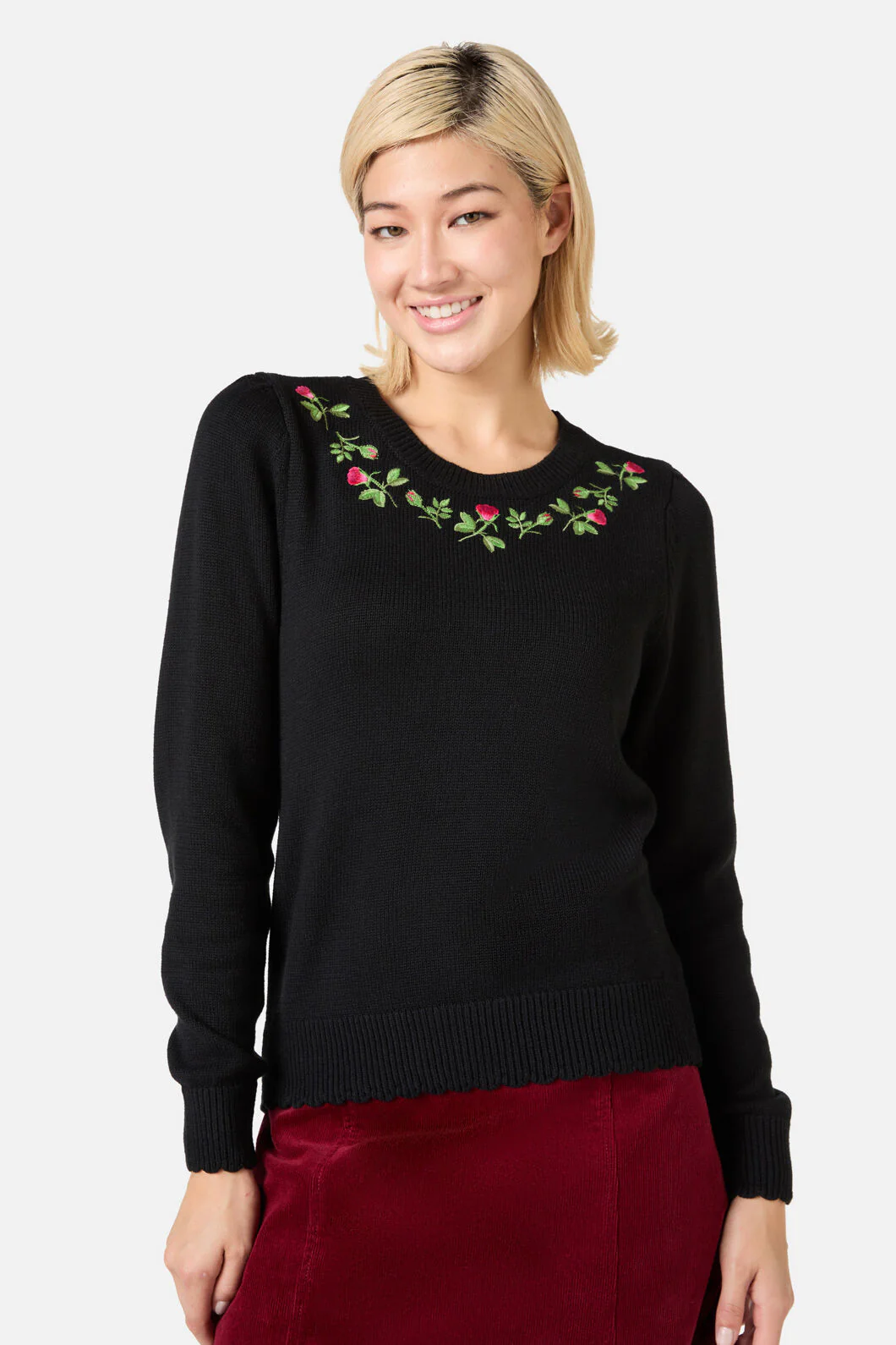 Rose Bud Embroidered Jumper