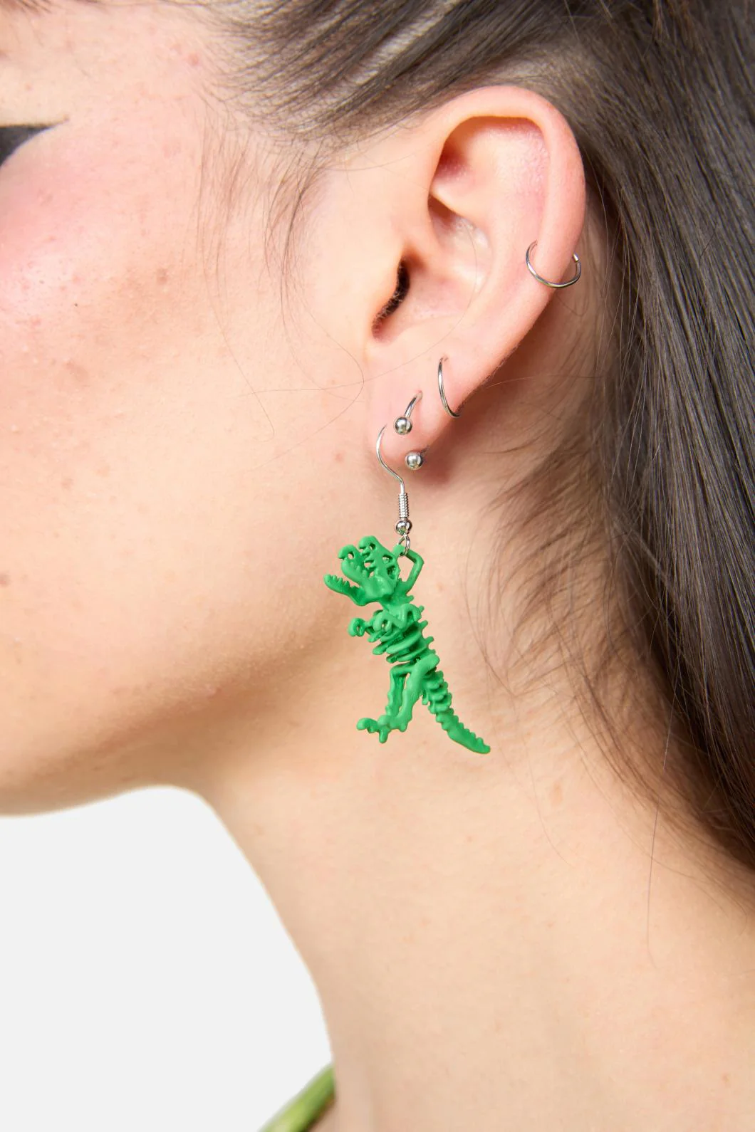 Green T-Rex Earring