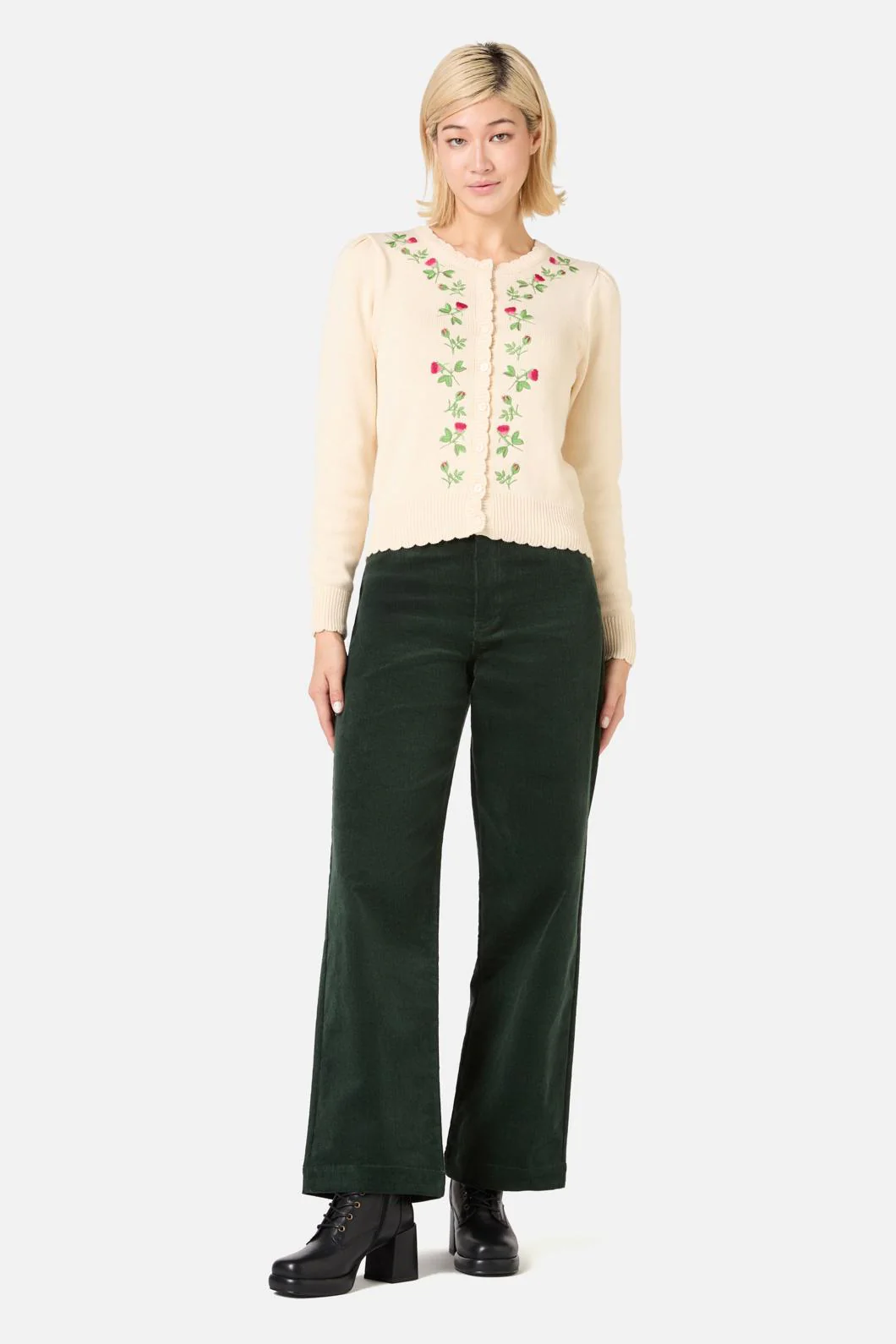 Rose Bud Embroidered Cardigan