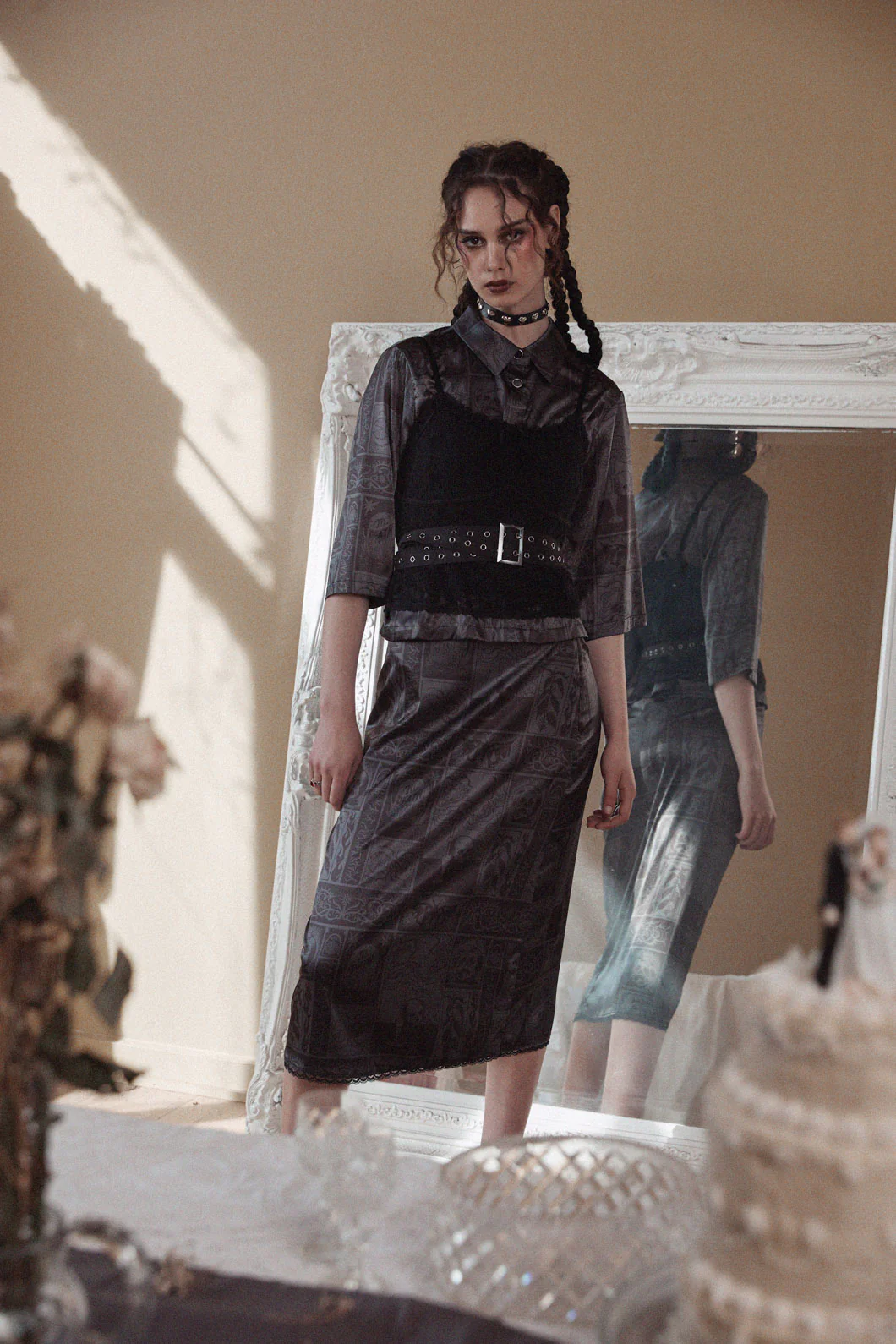 Ruined Mansion Satin Brocade Skirt