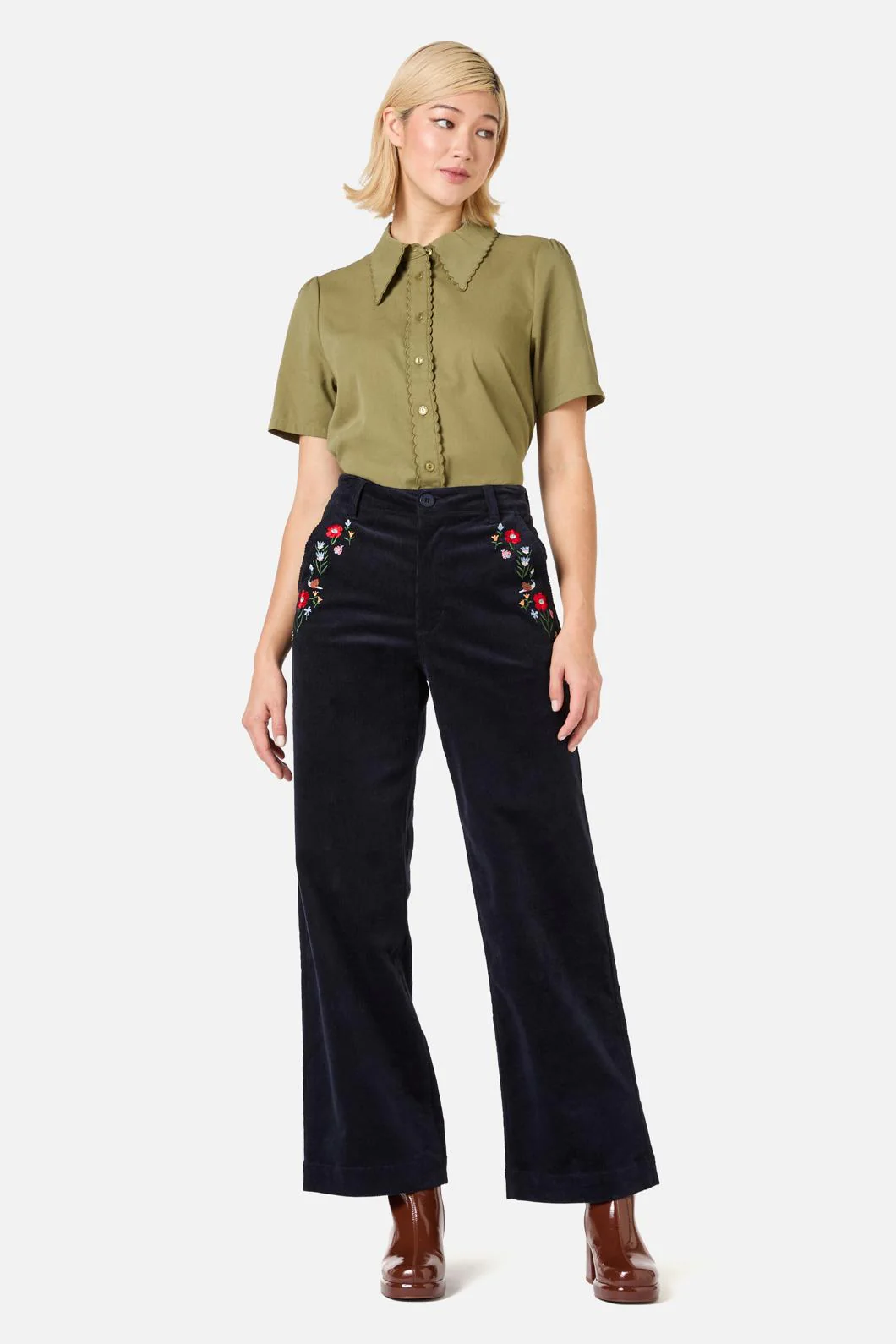 Garden Embroiderd Cord Jean