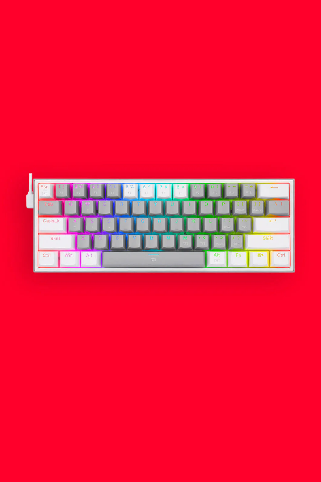 K617-RGB Fizz 61Key Wired Keyboard (Grey/White)