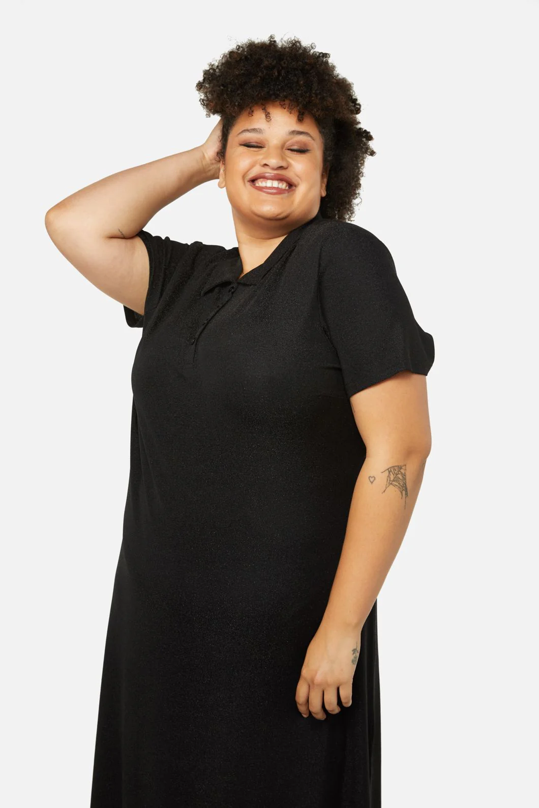 Curve Glitter Mesh Midi Dress