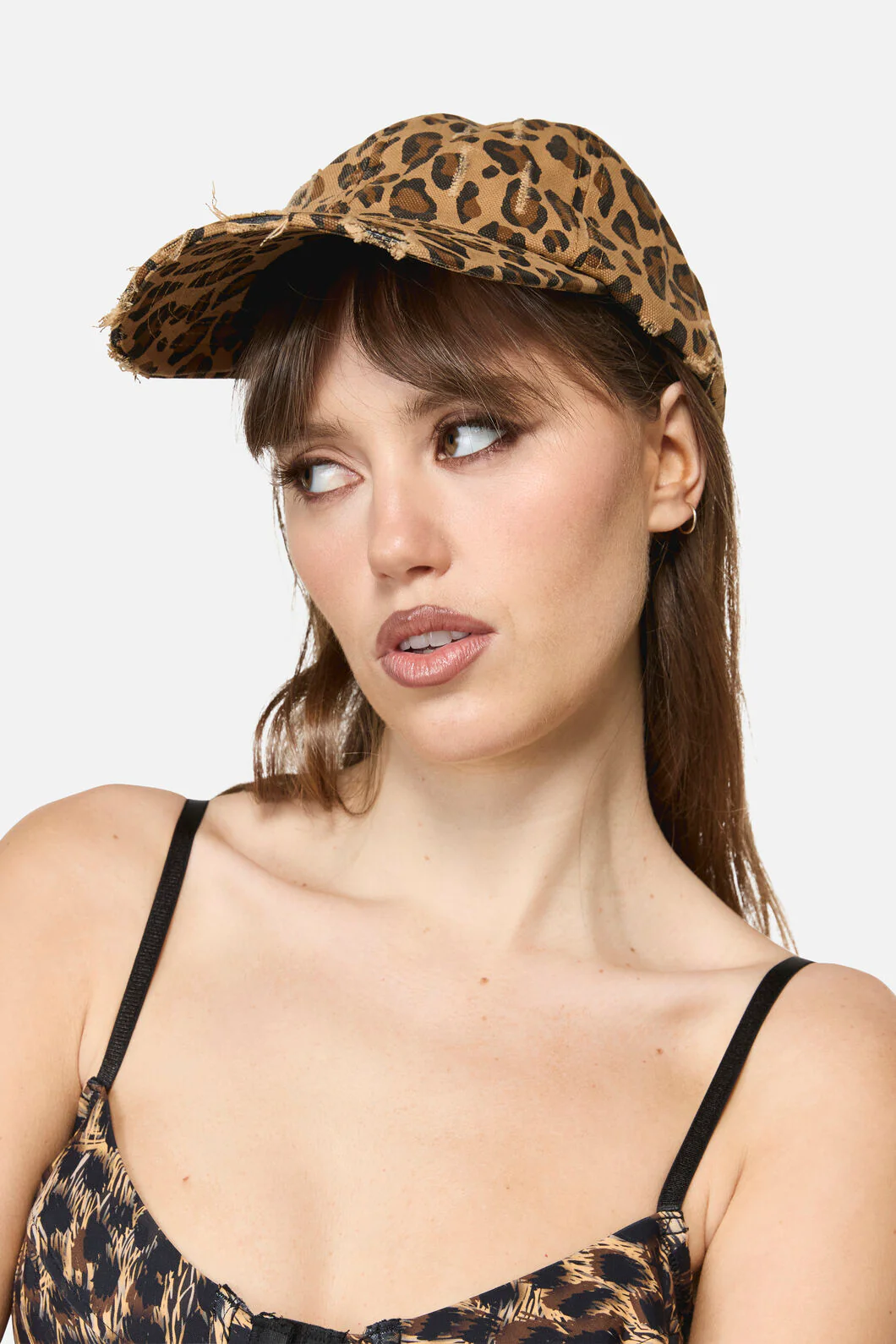 Distressed Leopard Cap